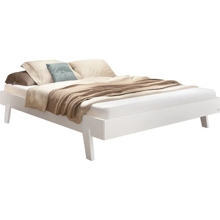 Hasena Bett Molino Weiß ohne Kopfteil, Kollektion Trento 180x210 cm, Komforthöhe 25 cm MDF weiss deckend