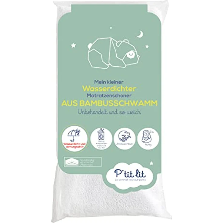 P'tit Lit - Bamboo Baby Matratzenschoner | 60x120 cm | Wasserdicht | Oeko Tex | Keine chemische Behandlung | Atmungsaktiv und geräuscharm – Bild 1
