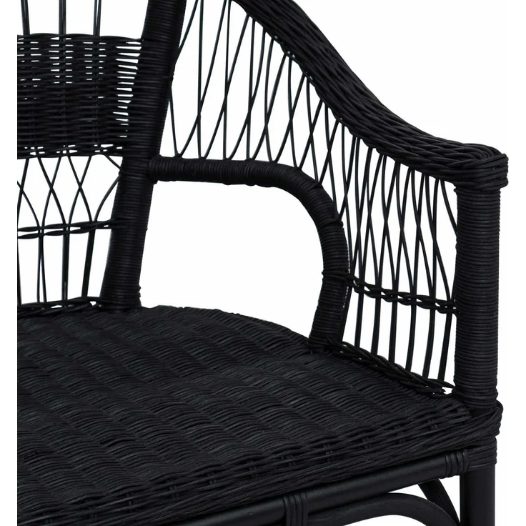 vidaXL Stapelstuhl Schwarz 60 x 60 x 81 cm Rattan 42033213 – Bild 7