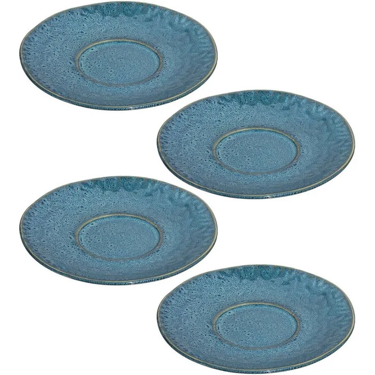 Leonardo MATERA Keramikunterteller 15 cm blau für Becher und Tasse 4er Set