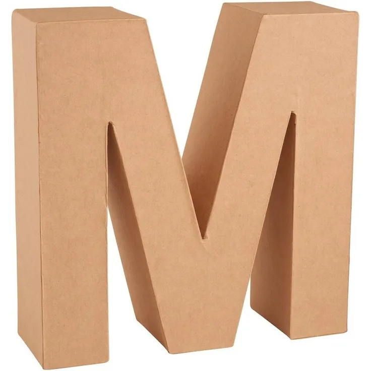 Knorr prandell Pappmache 3D-Buchstabe M 17,5x17x5,5 cm natur