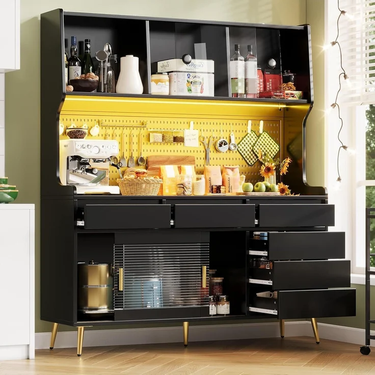 Küchenschrank Hochschrank mit LED Beleuchtung und – Bild 5