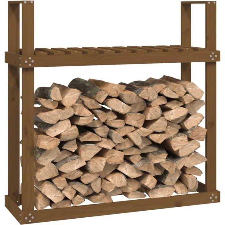 vidaXL Kaminholzregal Honigbraun 110x35x108,5 cm Massivholz Kiefer 823860 – Bild 6