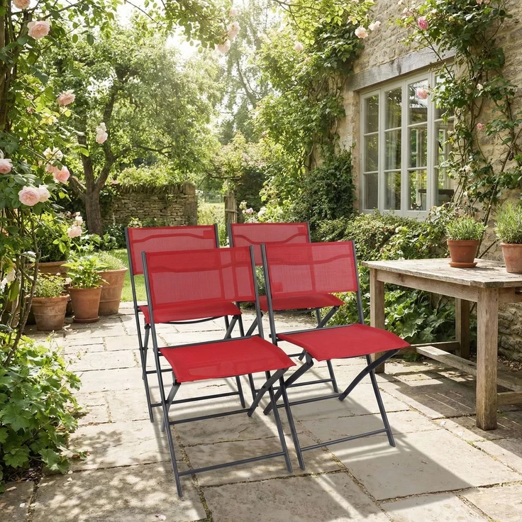 VCM Gartenstuhl Sumila 920264 Rot H. 79 x B. 45 x T. 46 cm – Bild 5