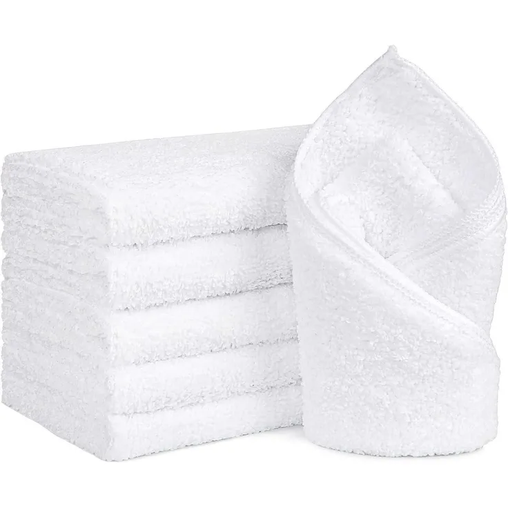6er Pack weiße Mikrofaser Handtücher 16x28 Zoll - saugfähig, schnell trocknend
