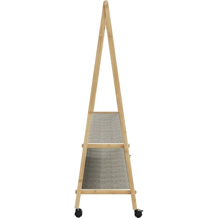 vidaXL Kleiderständer mit Ablagen und Rollen 132x45,5x155,5 cm Bambus 4008913 – Bild 5