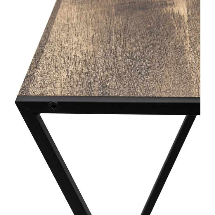 Spetebo Blumentisch Holz Pflanzenständer mit Metall Gestell (Anzahl, 1-St, Stück), asymmetrisch geformter Blumentisch – Bild 5