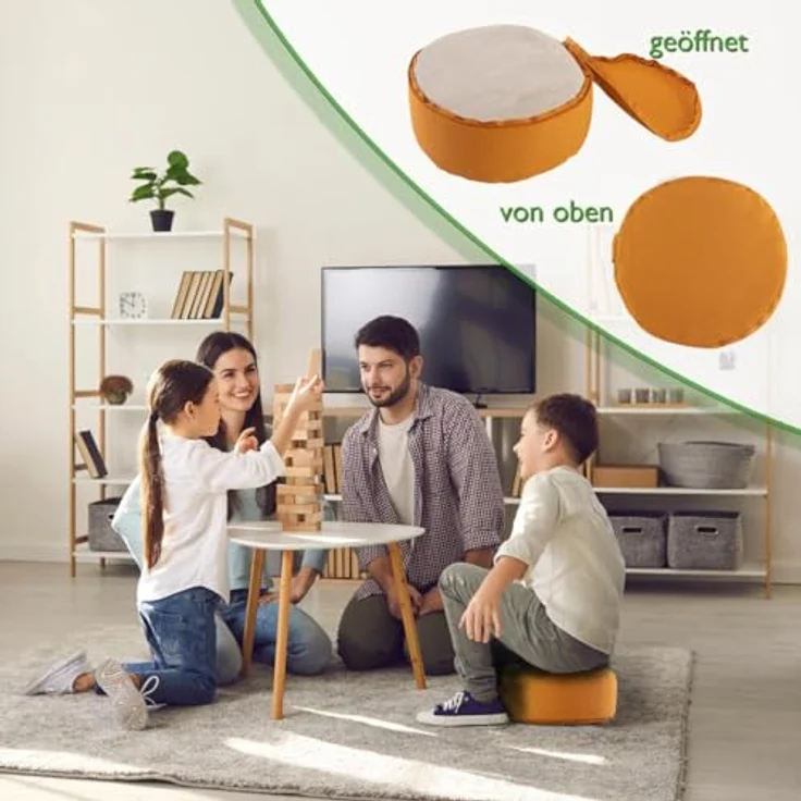 Amagohome Yogakissen Yogakissen Bodenkissen rund H 14xø31 cm mit Buchweizenschalen Meditati – Bild 8