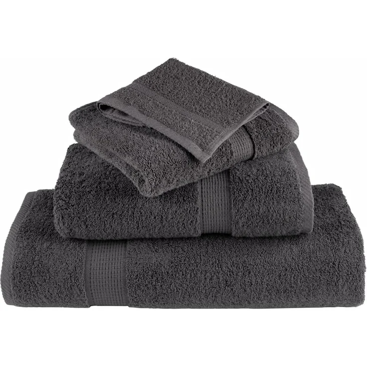 vidaXL Premium-Waschtücher SOLUND 2 Stk. Anthrazit 30x30 cm 600 g/m² 137148 – Bild 3