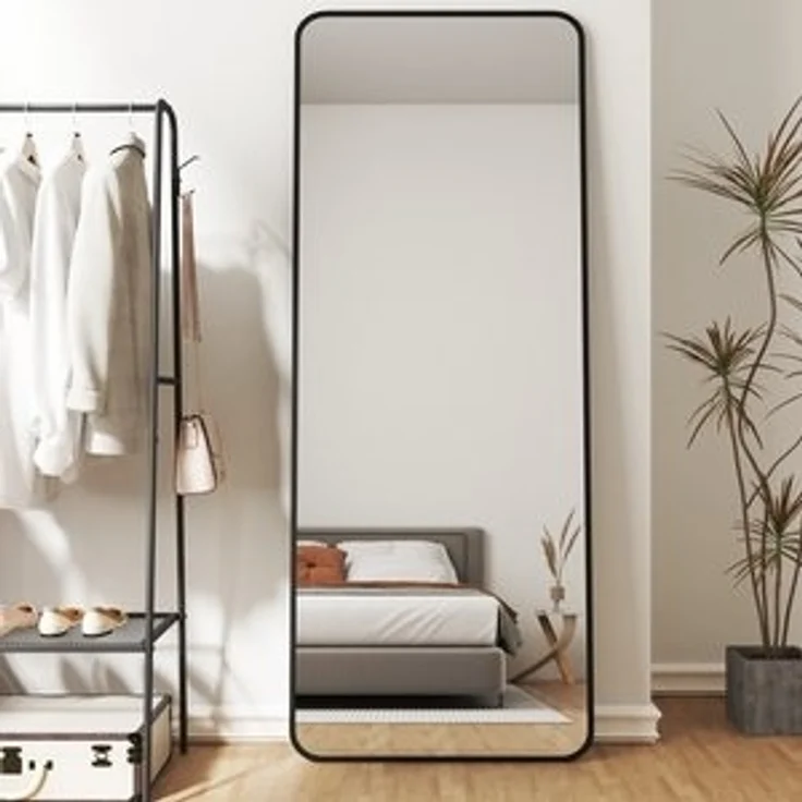 Hopibath Spiegel groß für Wohnzimmer Schlafzimmer Flur Garderobe Hotel (Ganzkörperspiegel Schwarz Rechteckig, 180x80, 150x50, 160x40, 140x40), Alurahmen, 4 Installationsmethoden – Bild 6