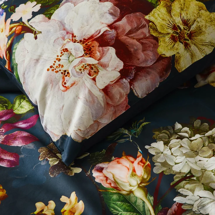 Essenza 'Fleur' Bettwäsche, Indigo Blue, 155x220 cm + 1 x 80x80 cm, Flanell – Bild 6