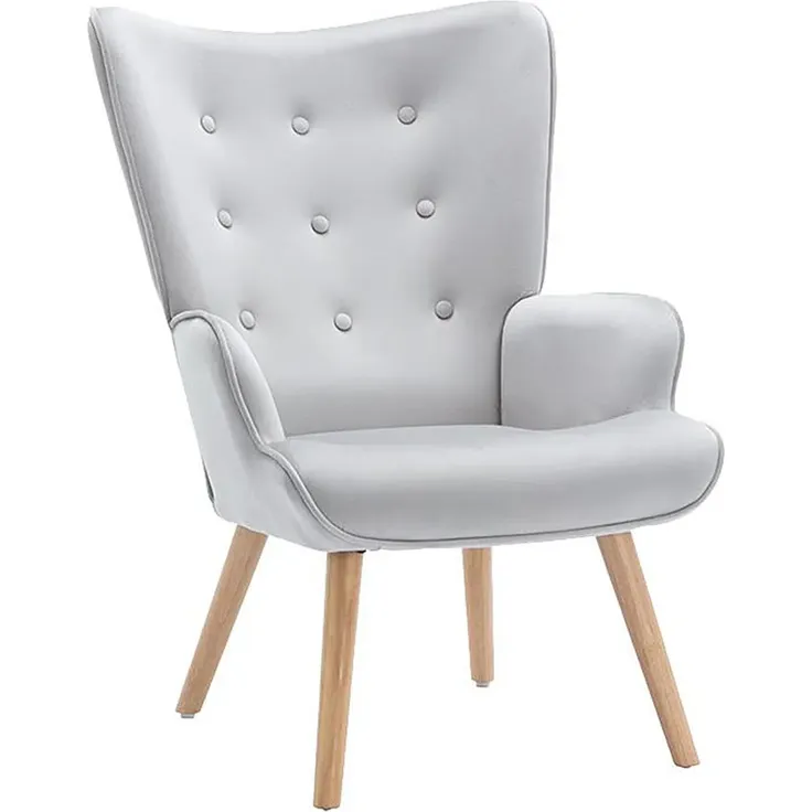 Vente-unique - VATELY - Sessel mit gerader Rückenlehne - Holz, Platte - Holz - Grau - 69 x 78 x 95.5 cm