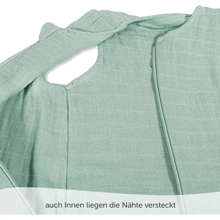 Makian Musselin-Schlafsack, atmungsaktiver Babystar, Farbe Mint, Größe 110 cm, Oeko-Tex Standard 100 Zertifikat – Bild 5