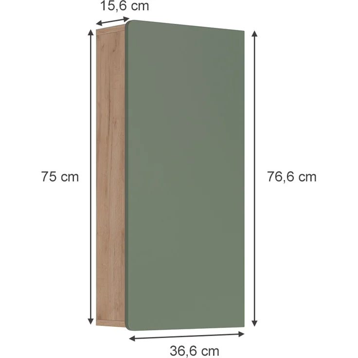 Hängeschrank Izan Grün/Goldkraft Eiche 36.6 x 76.6 cm Vicco – Bild 2