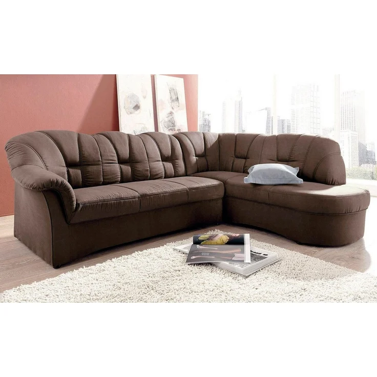 DOMO collection Ecksofa Papenburg, zeitlose Rückensteppung, elegante Armlehne, L-Form, mit Ottomane, wahlweise mit Bettfunktion – Bild 4
