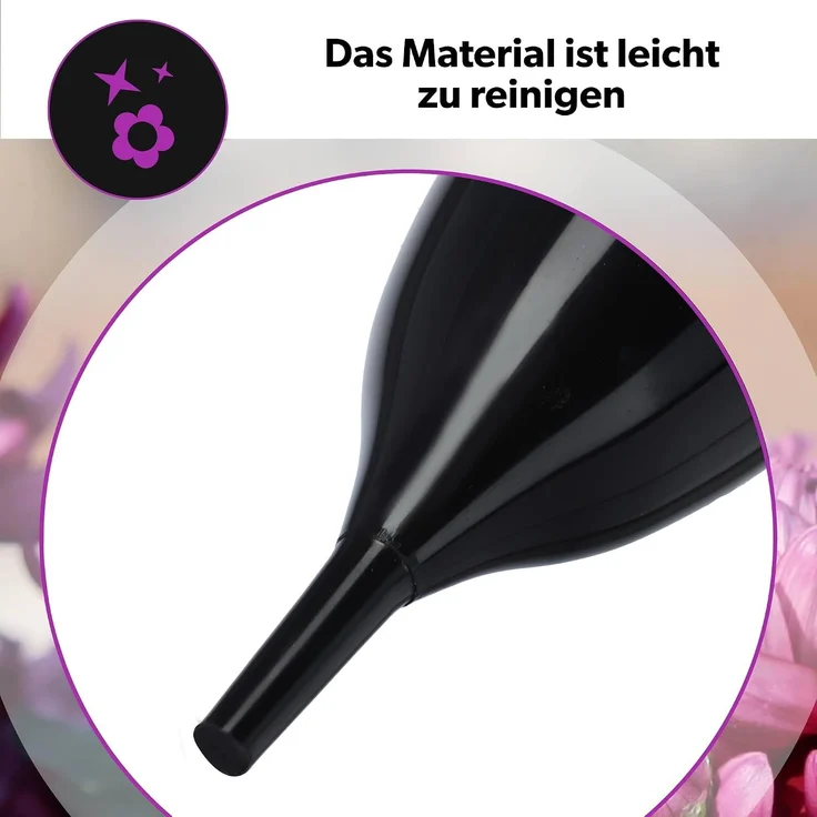KADAX Vase Fläschchen für Friedhof 31 cm Künstliche Blumen Treibende Spitze Schwarz – Bild 5