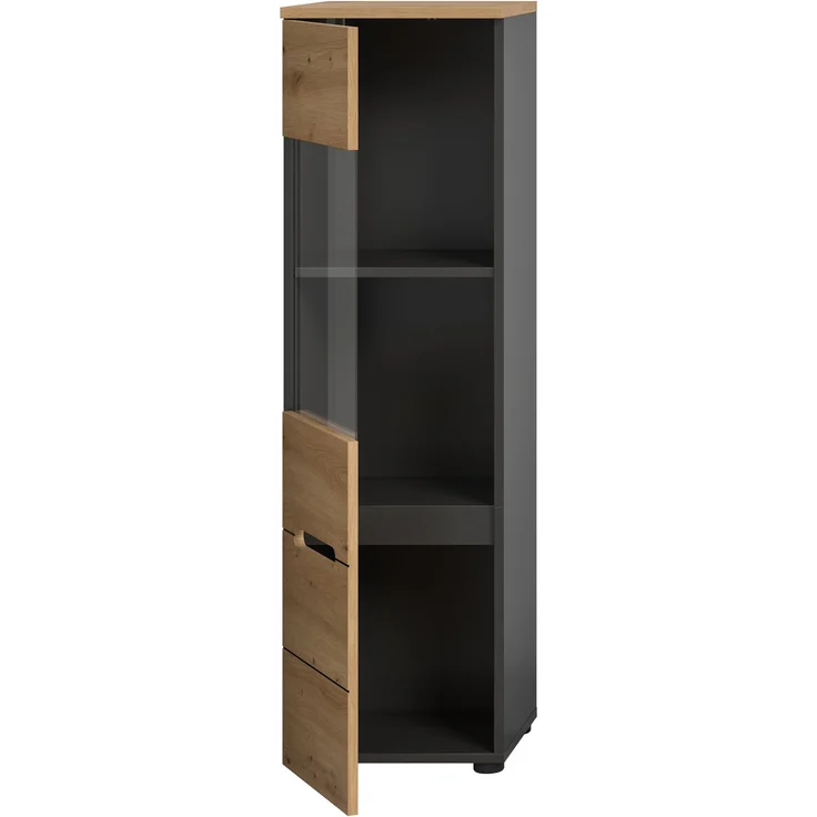 Vitrine (B/H/T: 36x125x33 cm) in Artisan Nachbildung – Bild 3