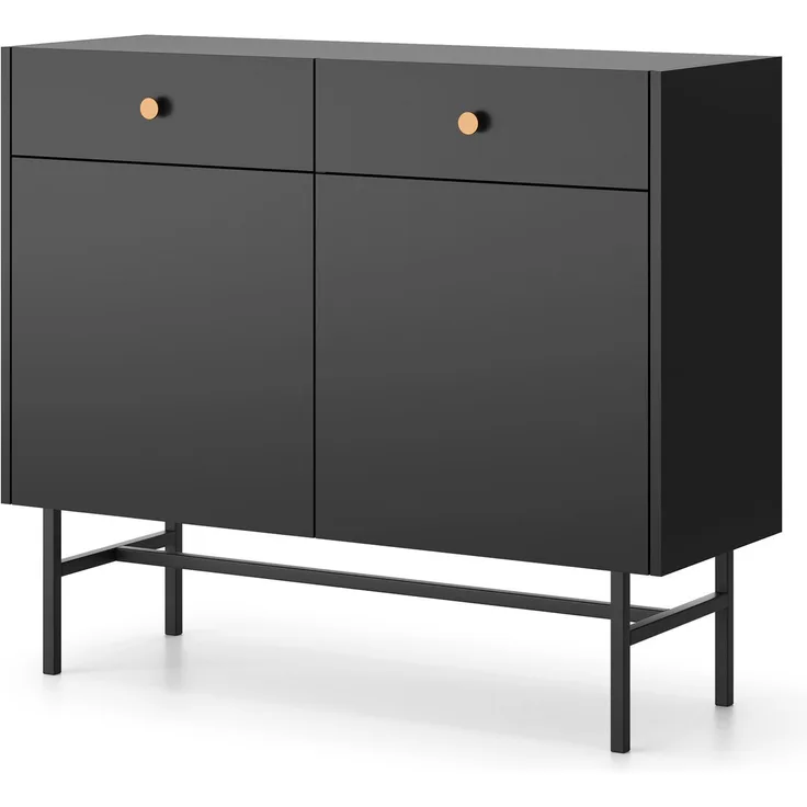 Selsey 'Divenos' Sideboard 2-türig, schwarz, ca. 89 x 104 x 39 cm