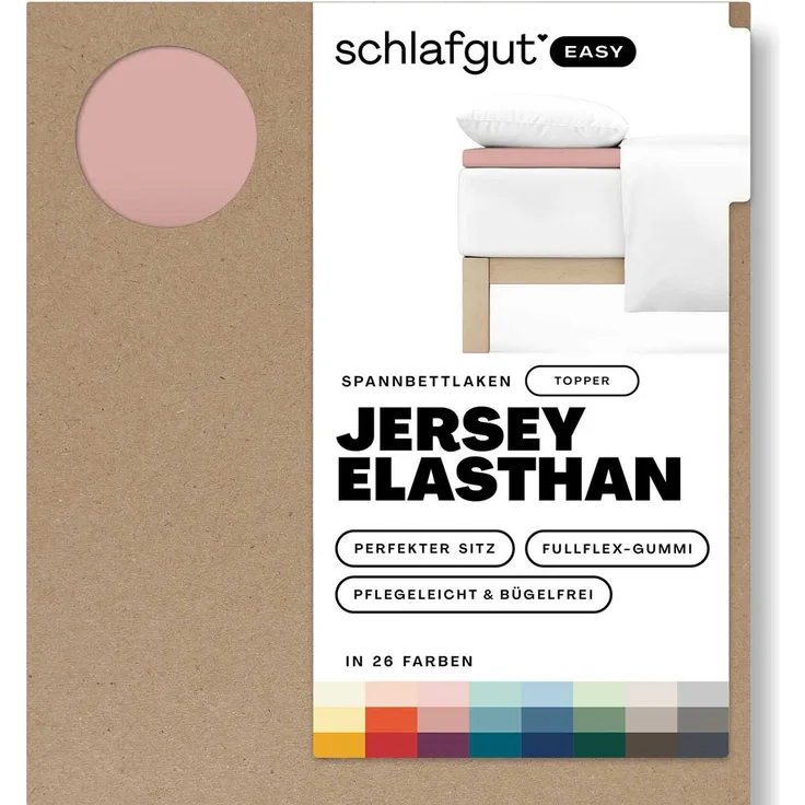 Schlafgut Spannbettlaken EASY Jersey Elasthan Topper, Jersey, Gummizug: rundum, (1 Stück), MADE IN GREEN by OEKO-TEX®