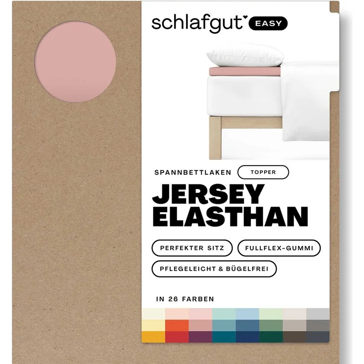 Schlafgut Spannbettlaken EASY Jersey Elasthan Topper, Jersey, Gummizug: rundum, (1 Stück), MADE IN GREEN by OEKO-TEX® – Bild 1
