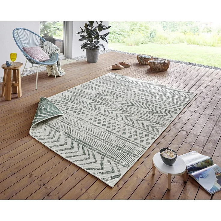 HANSE Home Teppich BIRI Wendeteppich, rechteckig, Höhe: 5 mm, In-& Outdoor, Wetterfest, Balkon, Läufer, Wohnzimmer, Wasserfest, Boho