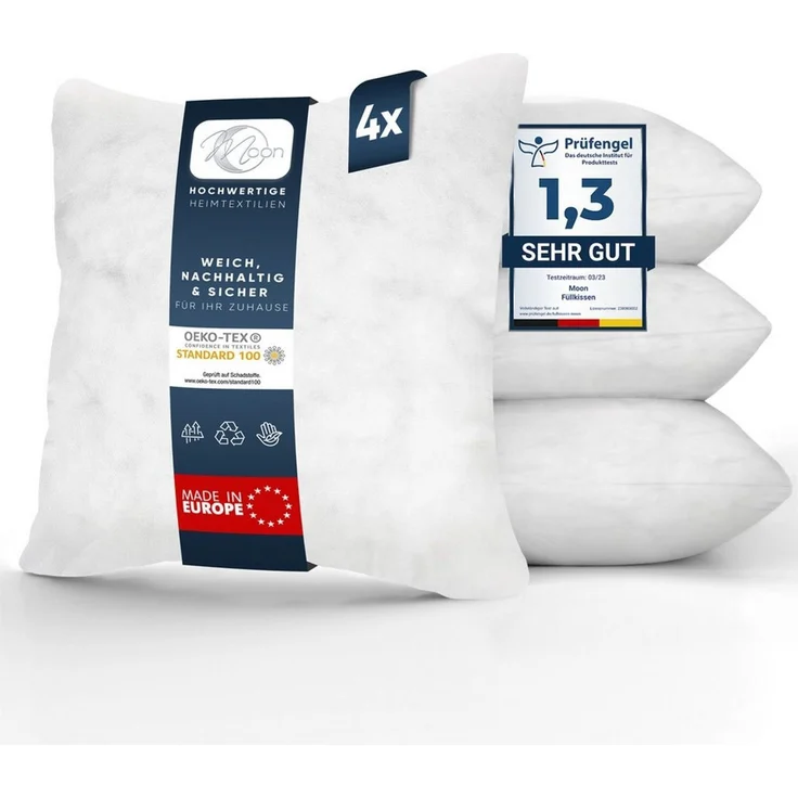 MOON Heimtextilien Sofakissen 4er Pack Füllkissen Innenkissen fest gefüllt Polyester Nonwoven Moon – Bild 1