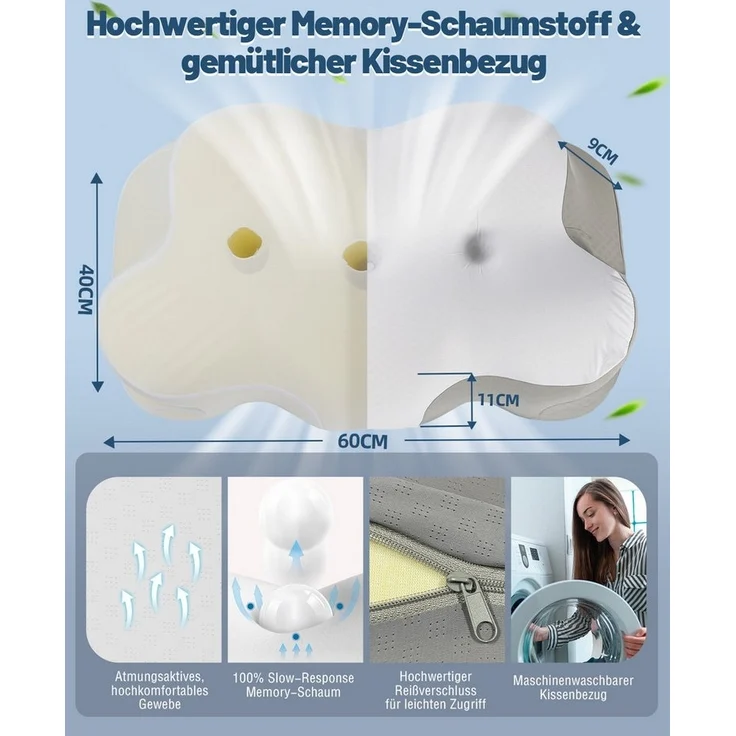 Esun Kissenbezug Kissenbezug für IDEA Nackenkissen Kissen mit Kühl- und Wärmeeffekt, Kopfkissenbezüge nur für IDEA-Kissen – Bild 2