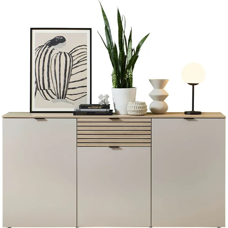 Sideboard Inka / Ina, Holzwerkstoff, Beige, Holzfarben, 180 x 90 x 45 cm