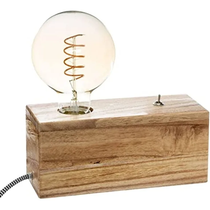 Tischlampe Atmosphera Holz Braun 40 W 220-240 V