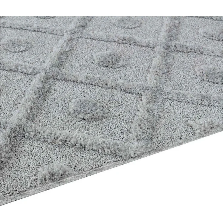 TaraCarpet Designteppich Designerteppich Tokio hoch-tief Struktur Rauten uni, rechteckig, Höhe: 20 mm, moderner scandi BOHO grau Wohnzimmer Schlafzimmer Flur 120x170 cm – Bild 2