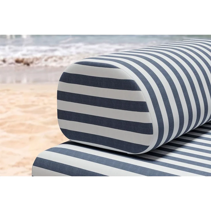 Gestreifter Outdoor-Sessel, weiß und dunkelblau – Bild 2