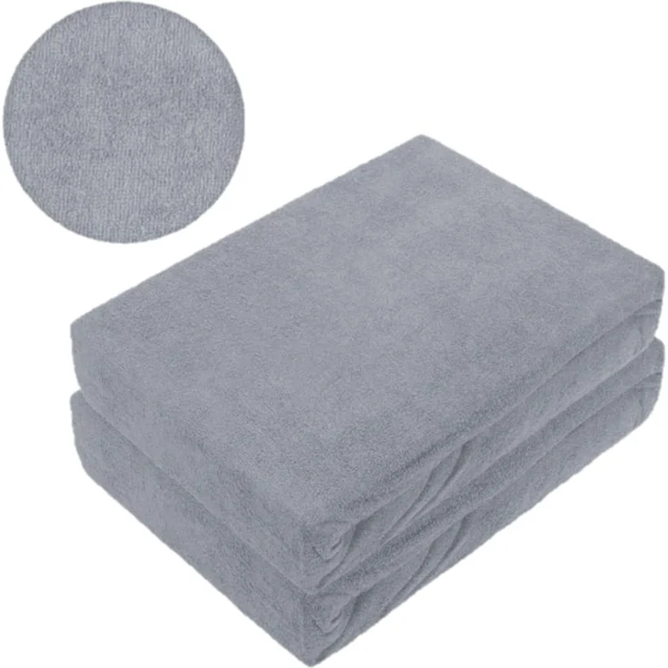 Doppelpack Marke Frottee Spannbettlaken Grau 140 x 200 cm – Bild 2