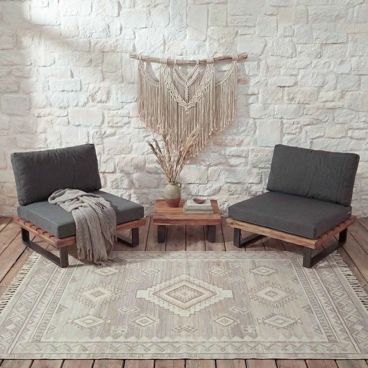 2er-Set Lounge-Sessel HWC-H54, Garten-Sessel, Spun Poly Akazie Holz FSC-zertifiziert Alu ~ braun, Polster dunkelgrau – Bild 1