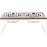 Hundenapf Futternapf DIMO Metall Weiß HPL-Platte Holzdekor von Jan Kurtz