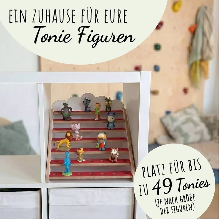 Holzura Kinderregal Tonie Regal für IKEA KALLAX – magnetisch – für ca. 50 Toniefiguren – Bild 2