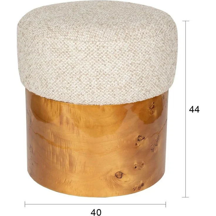 Holzhocker Burlin Beige aus Eukalyptusholz von Dutchbone im Boho-Stil – Bild 5