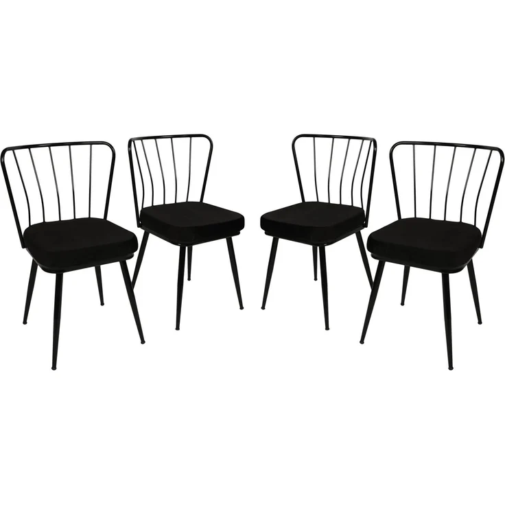 Skye Decor 'Yıldız 943 V4' Stuhlset (4-teilig), Schwarz, 43 x 82 x 42 cm – Bild 1