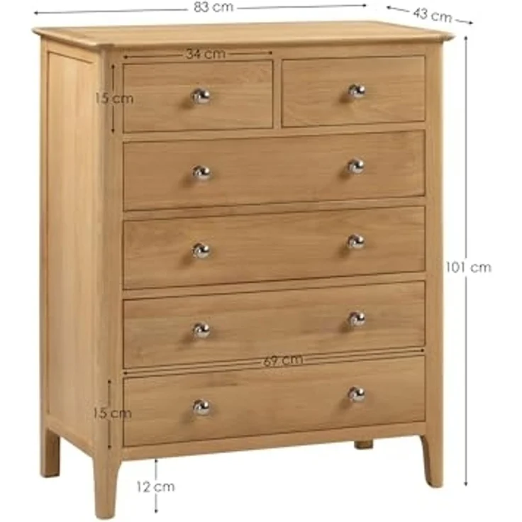 Die Julian Bowen COTSWOLD 4+2 Kommode ist eine geräumige und elegante Aufbewahrungslösung für Schlafzimmer – Bild 2