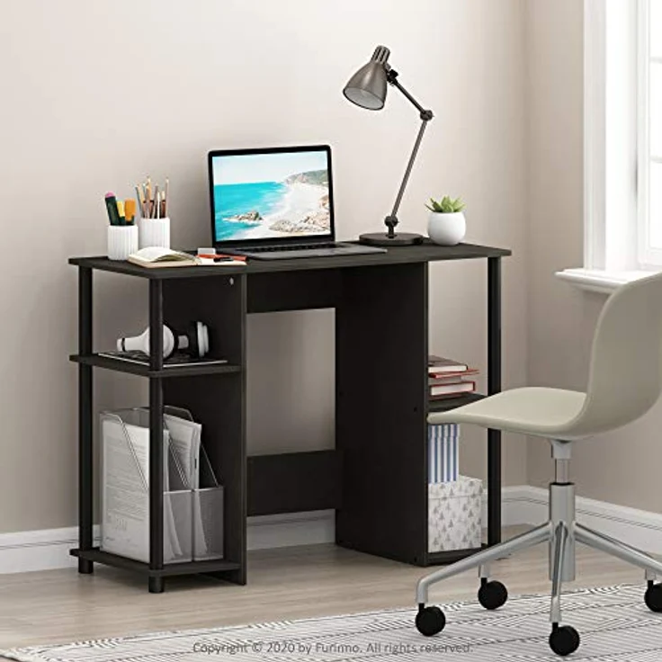 Furinno JAYA Kompakter Computer-Schreibtisch, holz, Espresso, 39.5 x 39.5 x 72.59 cm – Bild 3