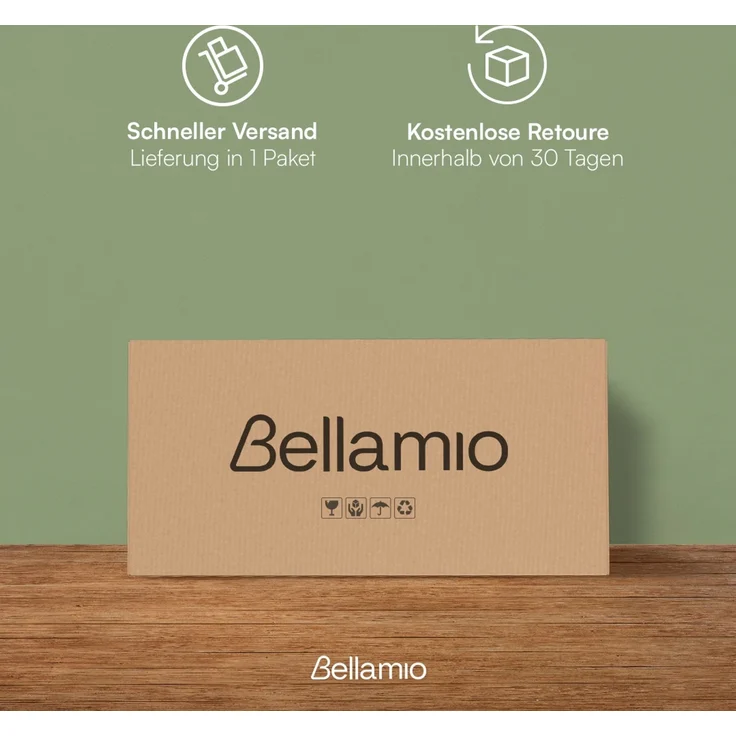 Bellamio 'Newa' Badezimmer Hängeschrank, Bambus, natur, 66x21x59 cm, Badezimmerschrank mit 3 Ablagefächern – Bild 6