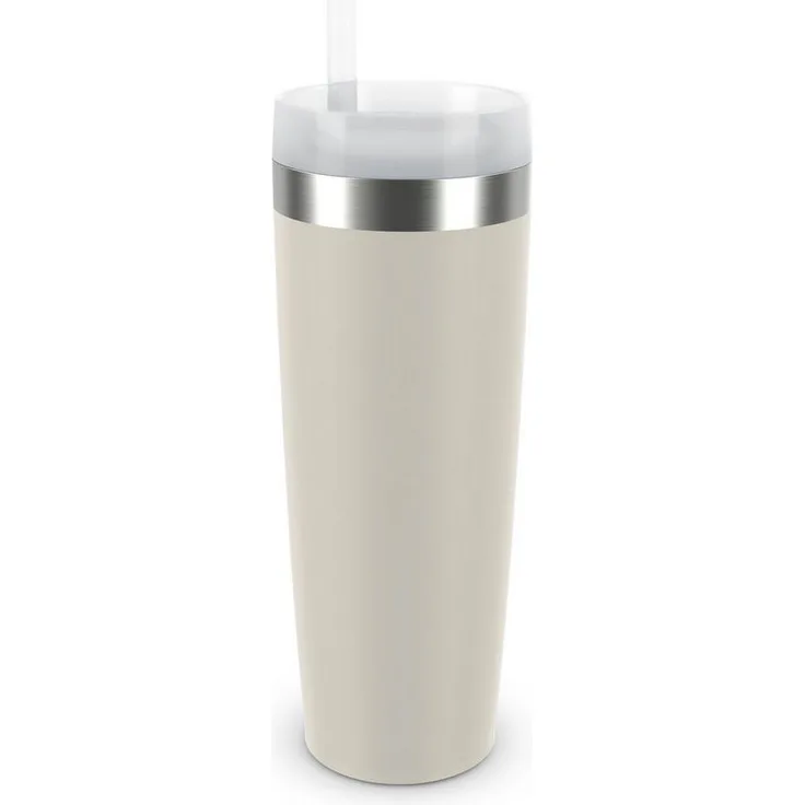 Emsa Isolierflasche Travel Mug Cool³, 3 Deckelpositionen, für gängige Autohalterungen, inkl. Strohhalm