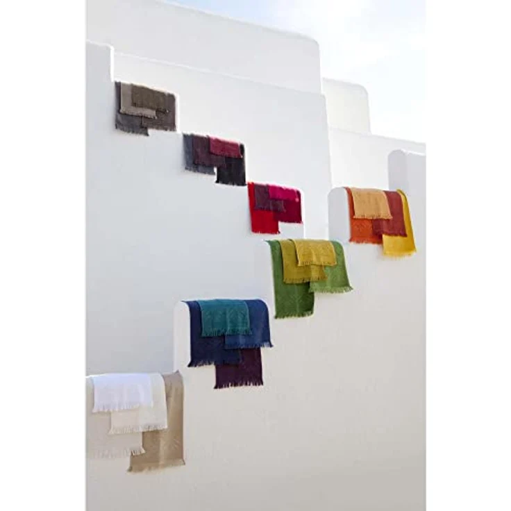 Vivaraise Duschtuch Zoé, Weiß, 100% Baumwolle, 70x140 cm, strapazierfähig mit Fransenverarbeitung – Bild 5