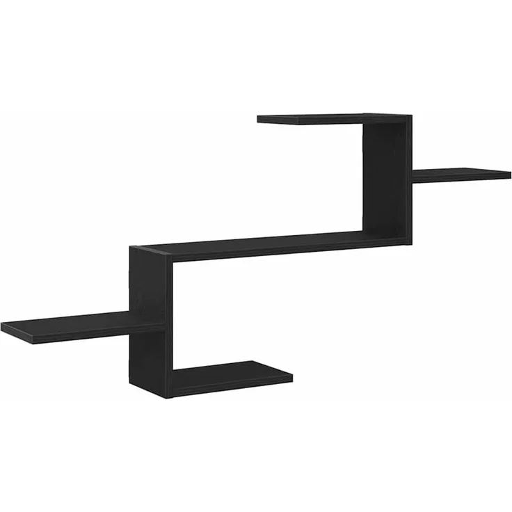 Wandregal, Hängeregal Schwarz Eichen-Optik 104x15x49 cm Holzwerkstoff de6327