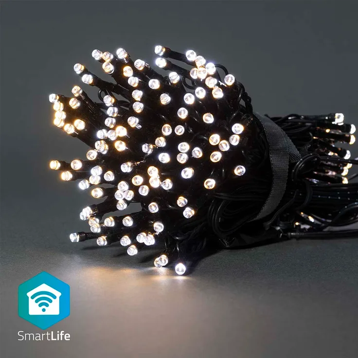 SmartLife Weihnachtsbeleuchtung | Schnur | Wi-Fi | Warm bis kühlen weiß | 100 LED's | 10.0 m | Android™ / IOS