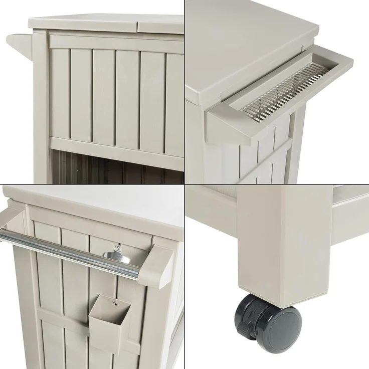 Outdoor Kühlwagen Arsita 102x47x87 cm Beige [casa. pro] – Bild 7