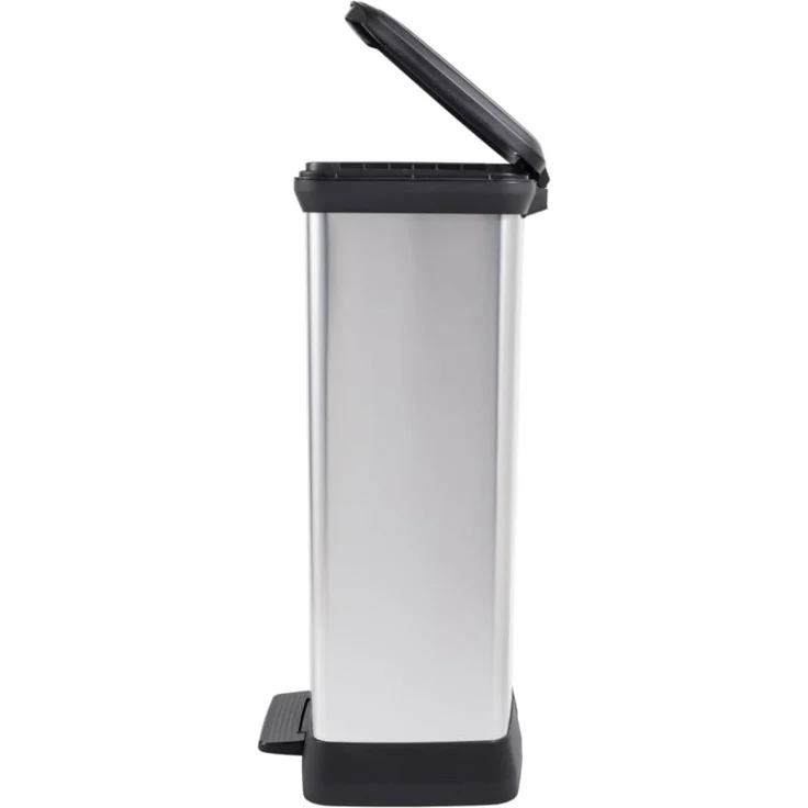 Curver Tretmülleimer Deco Rechteckig 50L Silbern 443829 – Bild 9