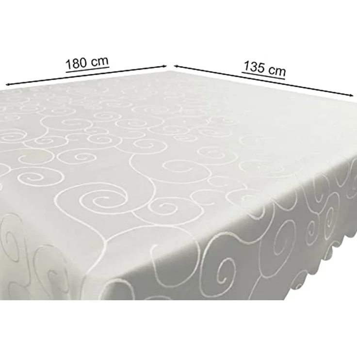 Haus und Deko Tischdecke Tischdecke Damast Ornamente eckig Circle Struktur bügelfrei pflegeleic (1-tlg) – Bild 3