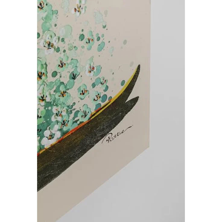 Kare Design Leinwandbild Flower Boat Beige/Grün, Gemälde, Pastellfarben, Asia-Stil, buntes Wandbild, Canvas-Leinwand, Massivholz Rahmen, handgemalte Details mit Acrylfarbe, Abstrakt, 160 x 120 x 3,5 cm – Bild 6