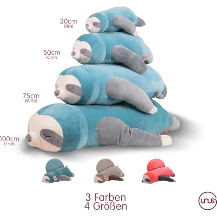 UNUS HOME Aufbewahrungsbox Faultier Kissen (1 St, 50 cm), Lagerungskissen Stillkissen Kissen für Kinder Dekoration extrem weich – Bild 6