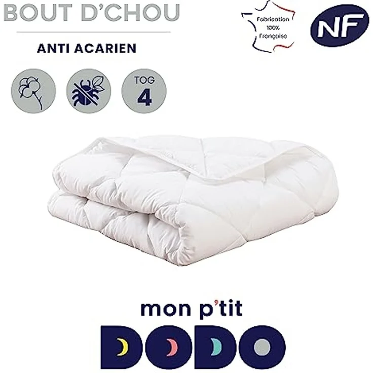 MON P'TIT DODO - Bettdecke, leicht, 75x120 cm, Weiß, hergestellt in Frankreich – Bild 2